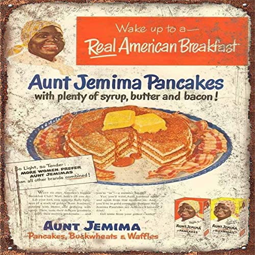 Metal Poster Plaque Aunt Jemima Pancake Waffle Mix Vintage Metal