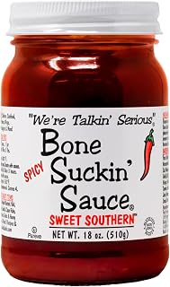 Bone Suckin' Sauce Spicy Sweet Southern BBQ Sauce, Gluten-Free, Non-GMO, Kosher, Sweetened with Cane Sugar & Molasses (1 Pack, Spicy Sweet Southern)