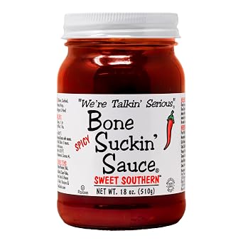 Bone Suckin Sauce Spicy Sweet Southern BBQ Sauce, Gluten-Free, Non-GMO, Kosher, Sweetened with Cane Sugar & Molasses 1 Pack, Spicy Sweet Southern