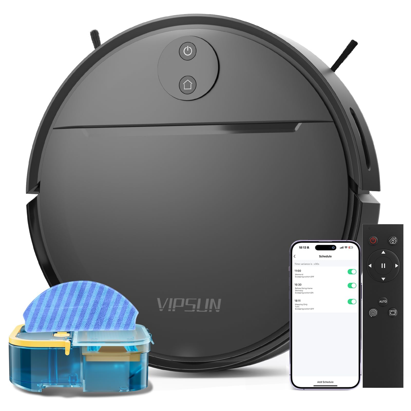 Robot Vacuum and Mop Combo with 4000Pa Suction, APP/Voice/Remote Control, Robotic Vacuums with Personalized Adjustment Setting, Self-Charging, Obstacle Avoidance, Smart Home Robot Aspiradora