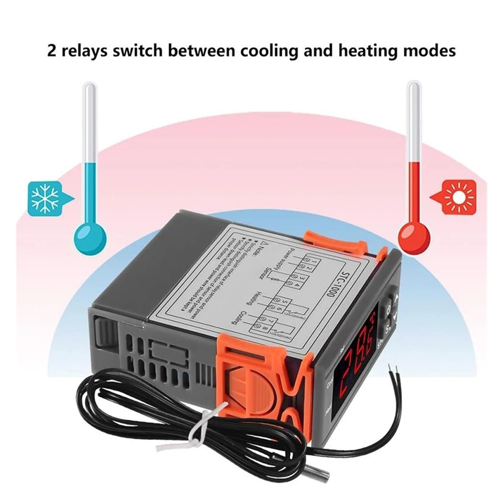 Smart STC-1000 Regolatore di temperatura LED Termostato digitale Termoregolatore Incubatore Relè Riscaldamento e raffreddamento 12 V 220 V