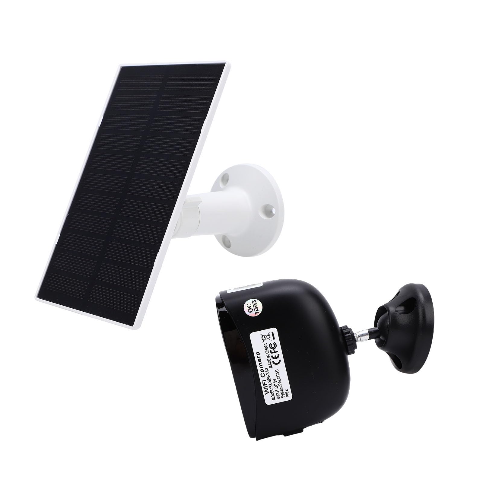 LICAEVEY Telecamera di Sicurezza Solare 2K HD 2.4GHz WiFi, Rilevamento Movimento PIR IP66 Telecamera di Sicurezza Esterna Impermeabile con Pannello Solare, Grandangolo 135°, Audio (BLACK)
