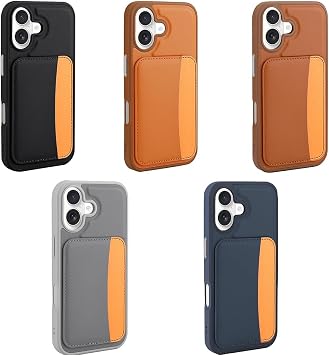 Aksesuarcim Apple iPhone 17 ile Uyumlu Kılıf Silikon Deri Görünümlü Cüzdan Kartlıklı Darbe Korumalı Stand Olabilen Yeni Tarz Kapak Lacivert