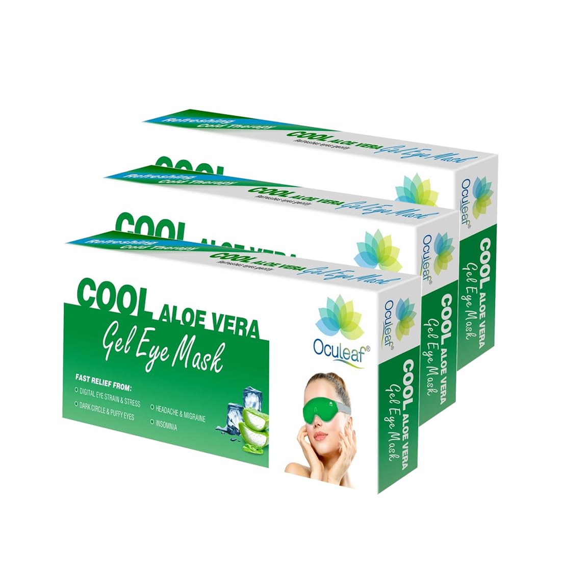 Oculeaf Cool Aloe Vera Gel Eye Mask|Digital Eye Strain & Dry Eyes|Relieve stress (Pack of 1) — Amazon image 5