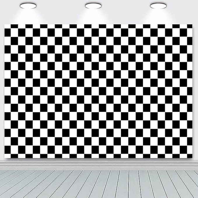 Fondo Fotográfico de Poliéster 10x8 pies Blanco y Negro Cuadros miniatura 3