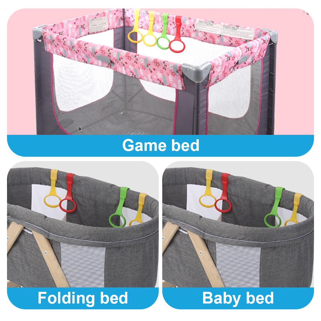Anelli Box Bambini JoyPlus - 4 Pezzi Multicolore, Per Lettino E Culla