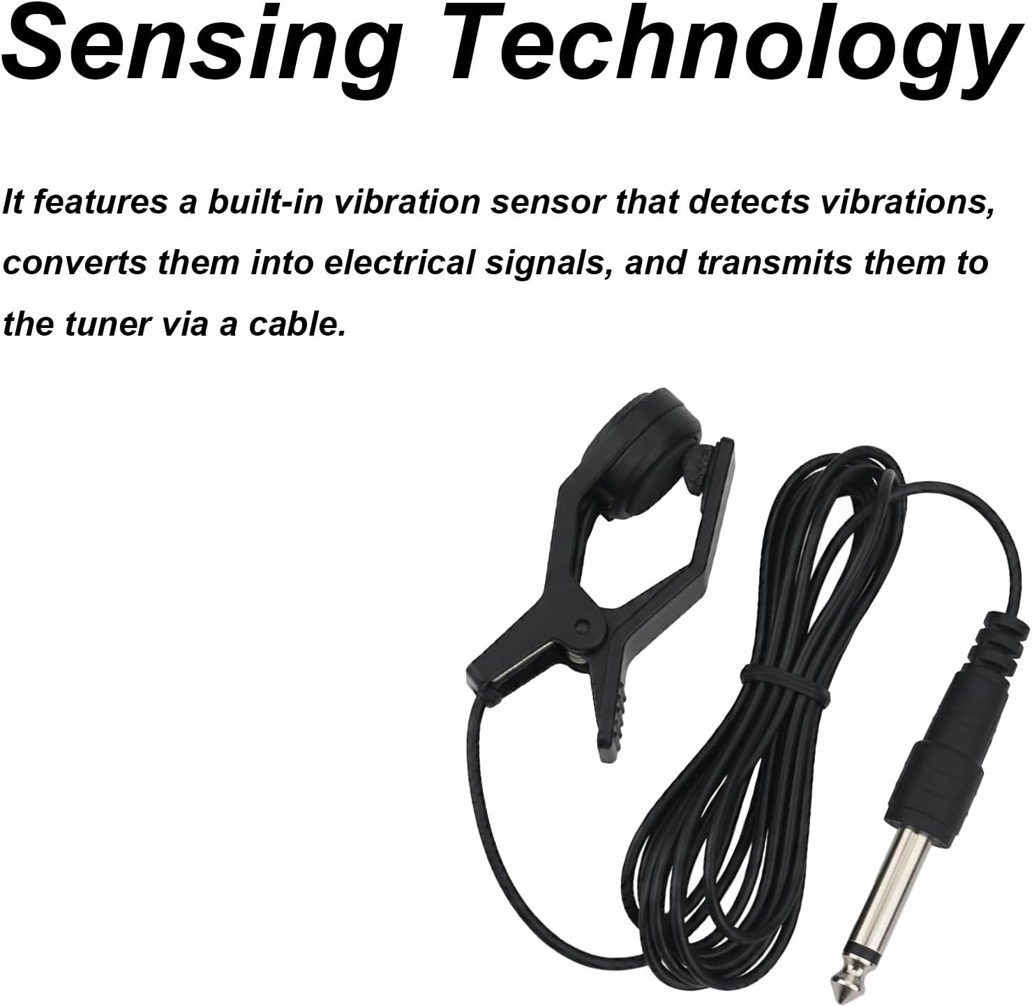 Clip-On Contact Microphone Pickup with Volume Control Portable Piezo Instrument Tuner for Guitar Ukulele Violin Mandolin Kalimba Handpan