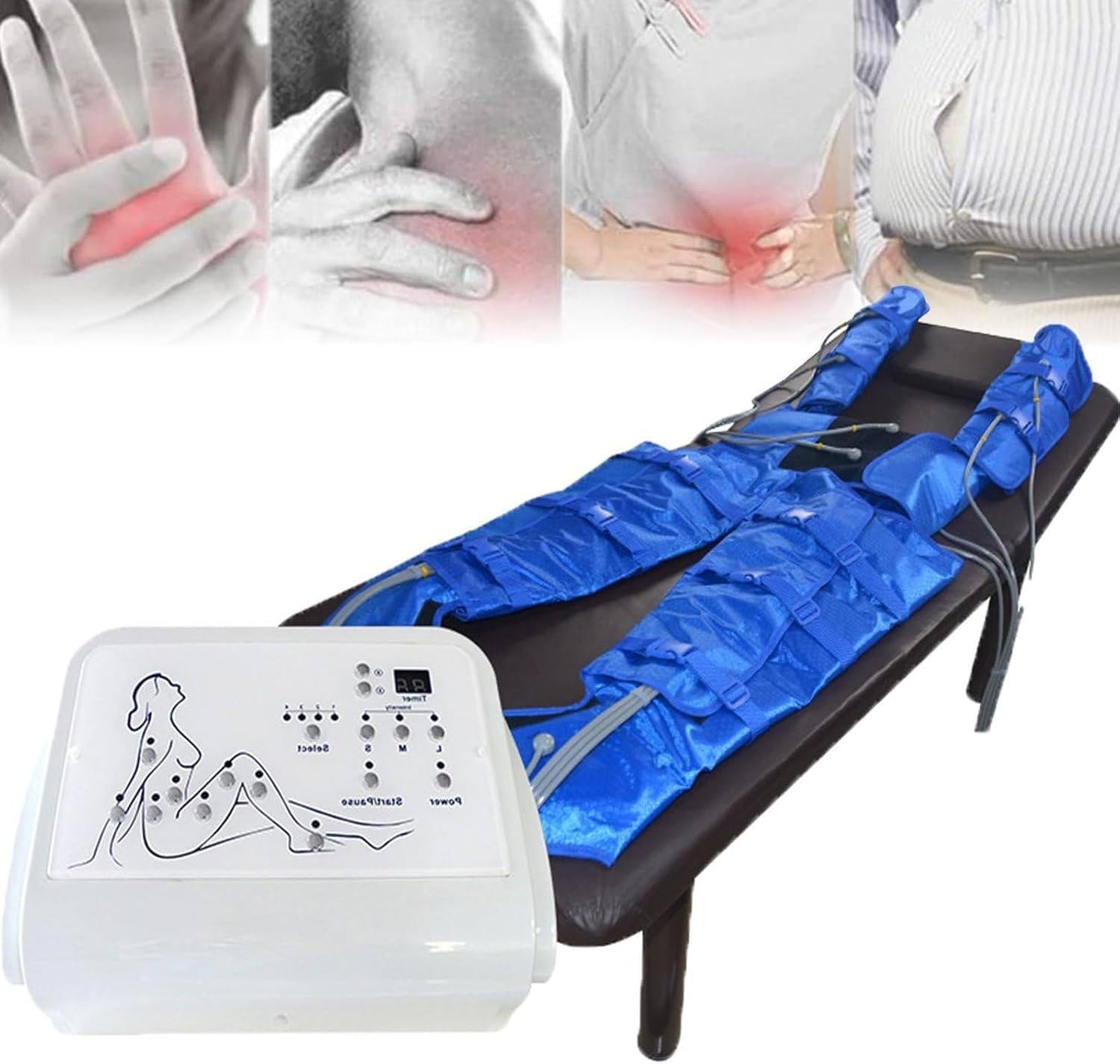 Pressoterapia per Casa,Professionaleapparecchio Massaggiatore,Elettrico Compressione Massaggiatore Anticellulite Macchinario Macchina