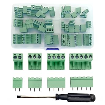 40 - Piece 5.08mm Pitch PCB Terminal Block Set, 2/3/4/5 - Pin Plug - in Screw Terminals 0.2inch Vertical Female Socket