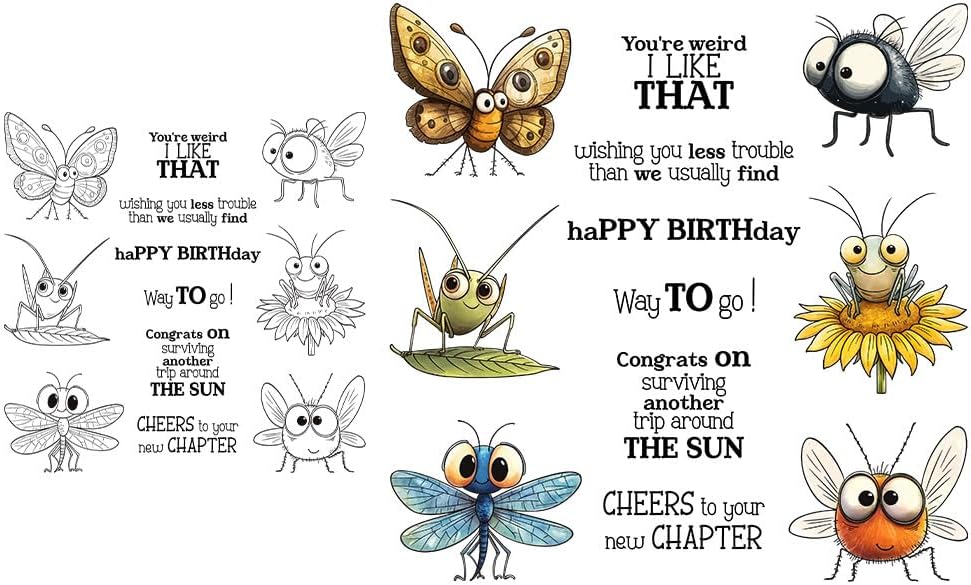 Animal Insect Butterfly Clear Stamps and Die Cuts Sets for DIY Card Making image 5