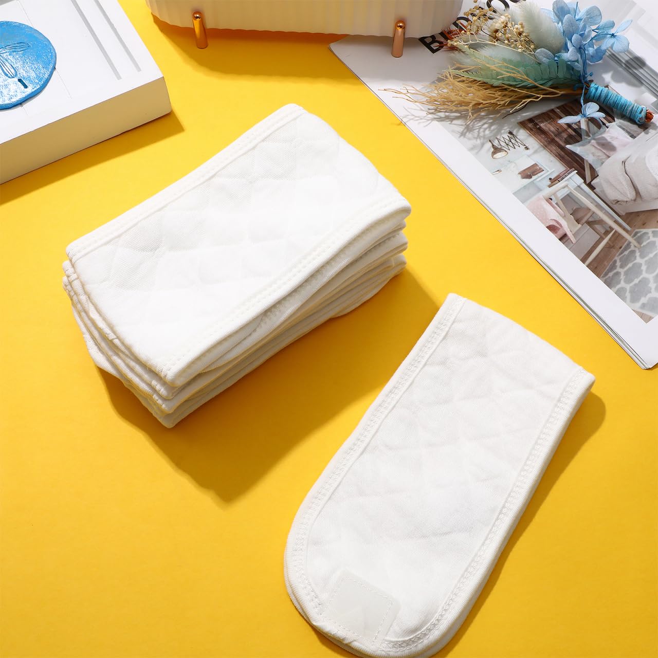 COHEALI 8Pcs Umbilical Hernia Belt for Babies, Organic Cotton Belly Button Bands, Infant Abdominal Binders for Newborns, Breathable Belly Wrap Truss & Navel Support