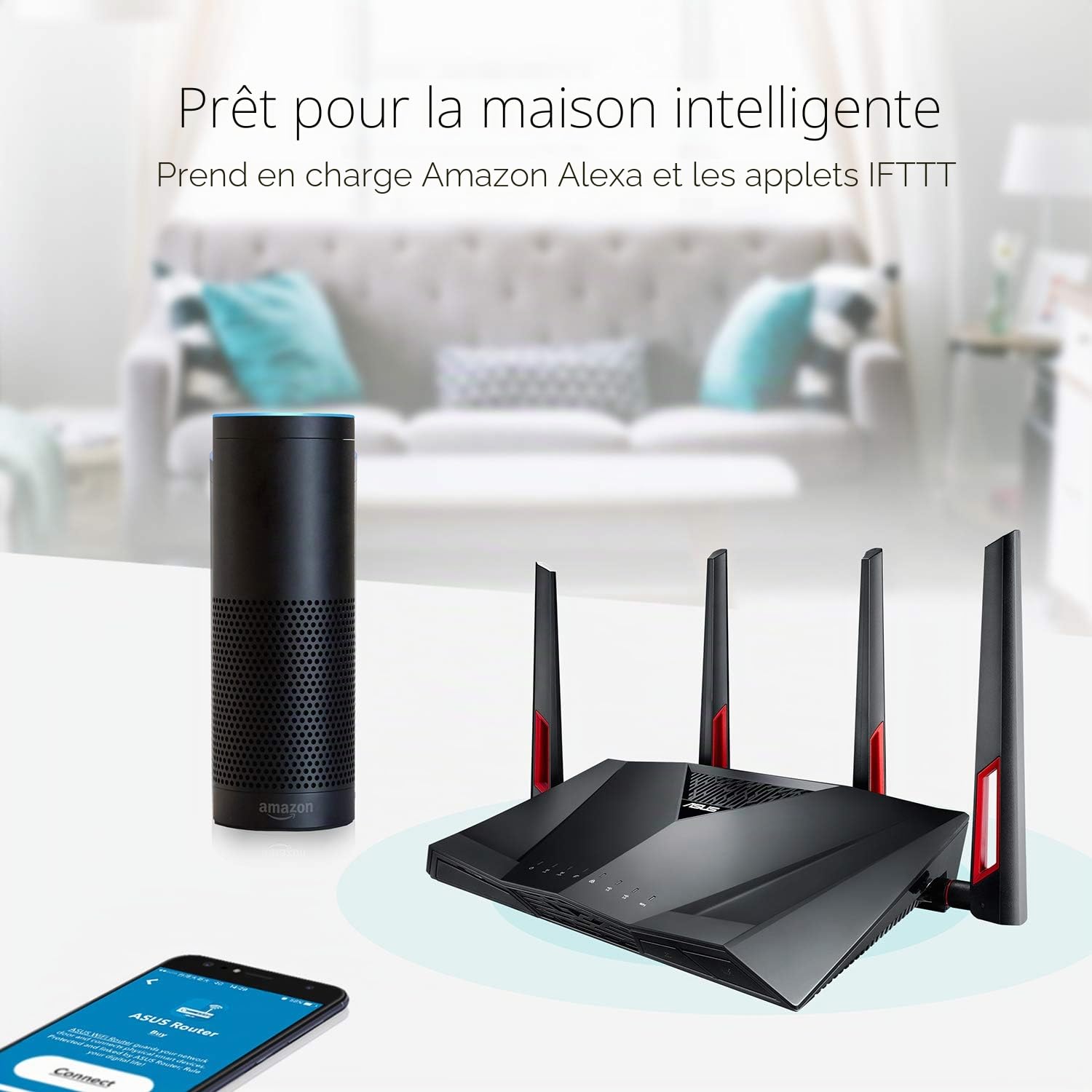 ASUS RT-AC88U - Routeur gaming Gigabit double bande Wi-Fi-AC3100 avec MU-MIMO, AiProtection par TrendMicro pour sécuriser votre réseau, technologie AiMesh et l'accélérateur de jeux WTFast