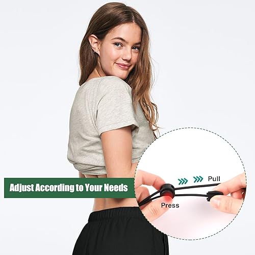 Miniatura 5 de 2 bandas ajustables Croptuck con 2 botones de jean para jeans sueltos, bandas elásticas ajustables para meter camisetas, correas cortas para ropa de