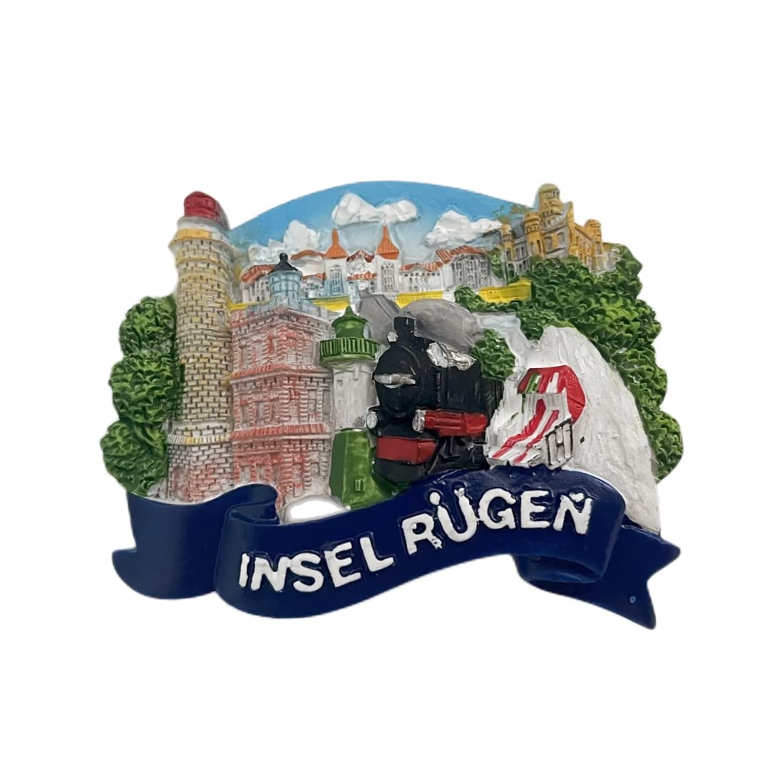 Insel Rugen 3D Germany Fridge Magnet Souvenir Gift,Resin Handmade Rügen Refrigerator Magnet Home & Kitchen Decoration Collection