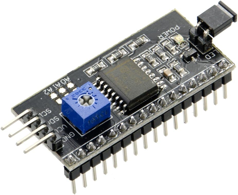 IIC/I2C Serial Interface Adapter Module For 16x2 (1602) Character Alphanumeric LCD Display - Pack Of 1
