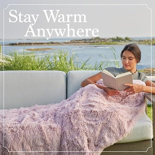 Miniatura 8 de The Connecticut Home Company - Manta reversible de felpa suave y sherpa, tamaño Queen de 90 x 90 pulgadas, manta gruesa y cálida para cama, cómoda,