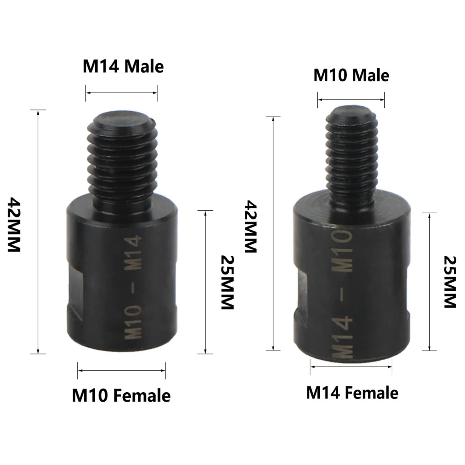 Image secondaire de Lot de 4 adaptateurs M10/M14 pour meuleuse d'angle