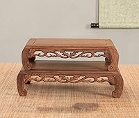 Vista 5 de GOLDY&WENDY Base de madera oriental de ala de pollo, pedestal de palisandro, soporte de pedestal rectangular para esculturas de plantas