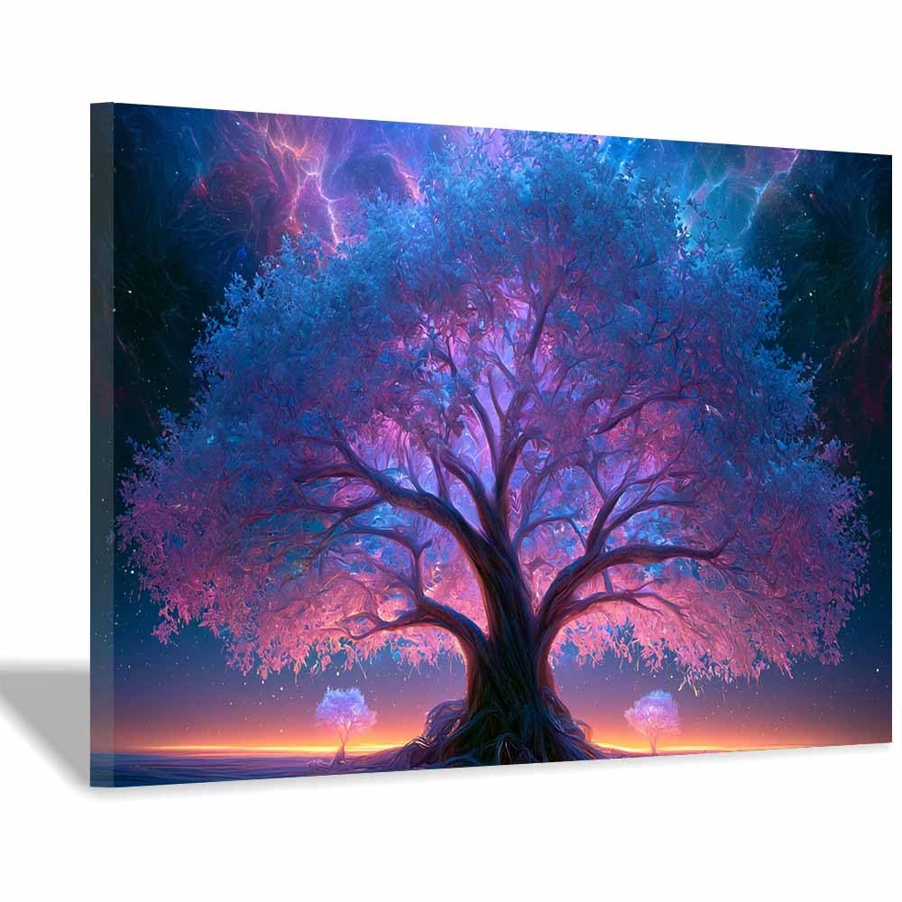 XENIOU Landscape Wall Art Gilded Tree Art canvas wall art, prints for walls, for living room bathroom Bedroom Home Decoration.(Multicolor)-70x100cm Framed