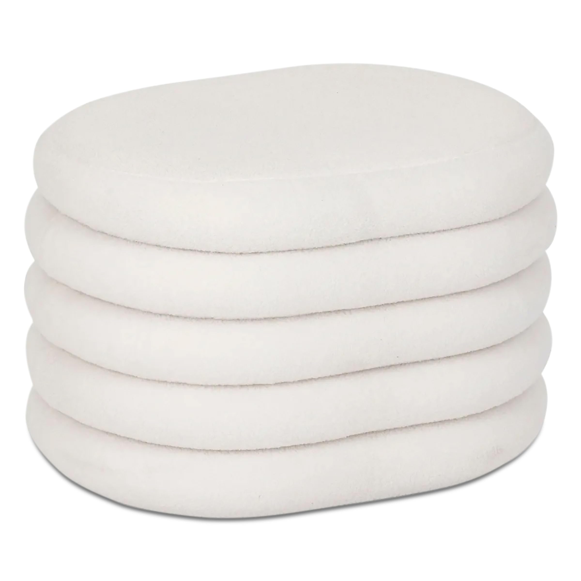 TIENDA EURASIA – Puff Banco Borrego | Material Estructura Pino, Panel de Contrachapado y Material del Acolchado Espuma de Poliuretano (PU) Tapa Abatible para Almacenaje | Medidas 59x45x40 cm | Blanco