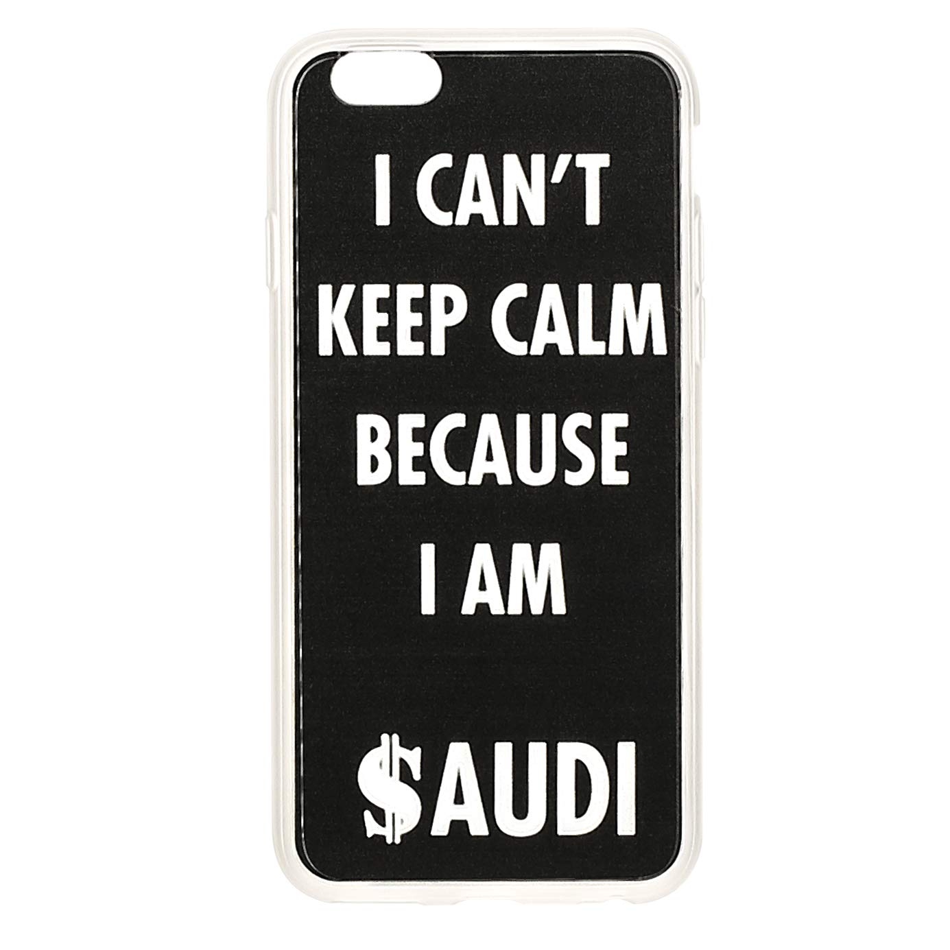 The Saudi Brand Ultra Thin Hard Back Shockproof Case Cool Quote Cover for iPhone 6S/7 Plus, White and Black
