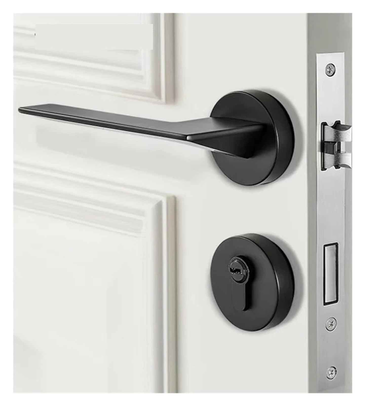Sjloynwq Matte Black Room Door Handle Split Lock Bedroom Hardware(Matte Black)