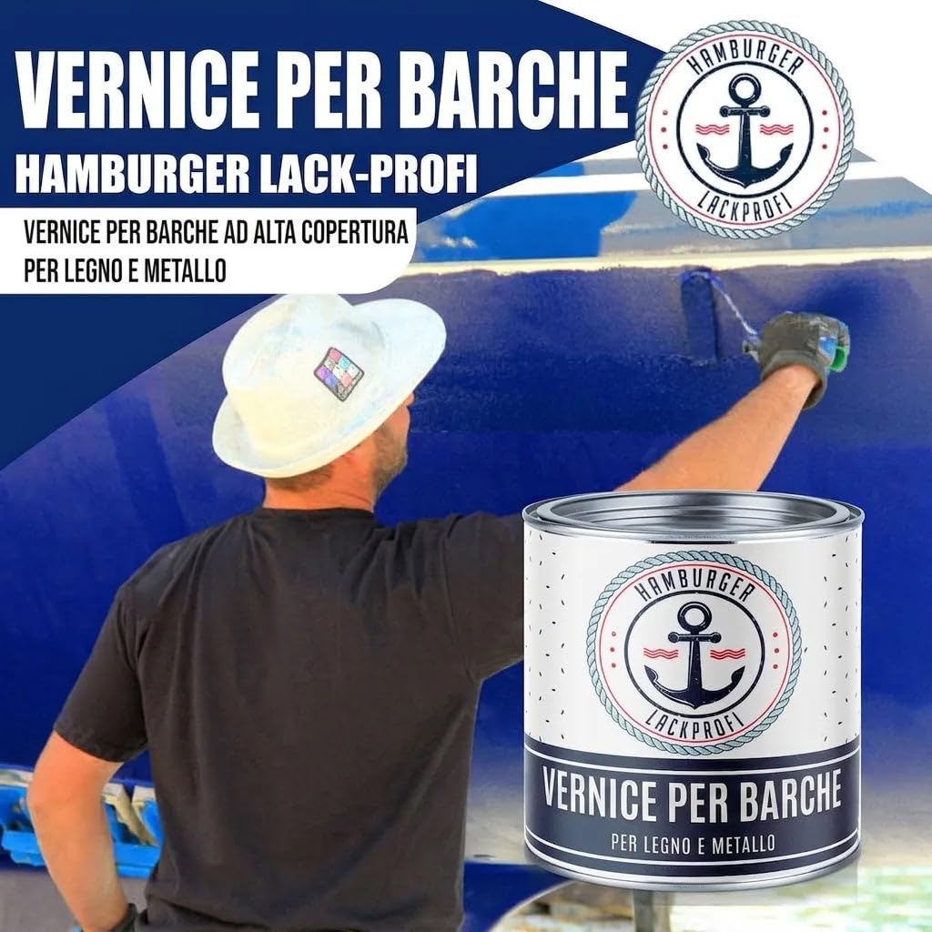 lakier jachtowy błyszczący do drewna i metalu brązowy sarni RAL 8007 brązowy lakier jachtowy farba do łodzi (1 L) Hamburger Lack-Profi