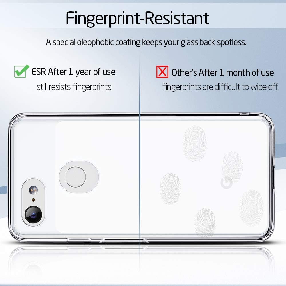 ESR Mimic Tempered Glass Case Compatible for The Google Pixel 3 XL, 9H Tempered Glass Back Cover [Mimics The Glass Back][Scratch-Resistant] + Soft Silicone Bumper [Shock Absorption], Clear