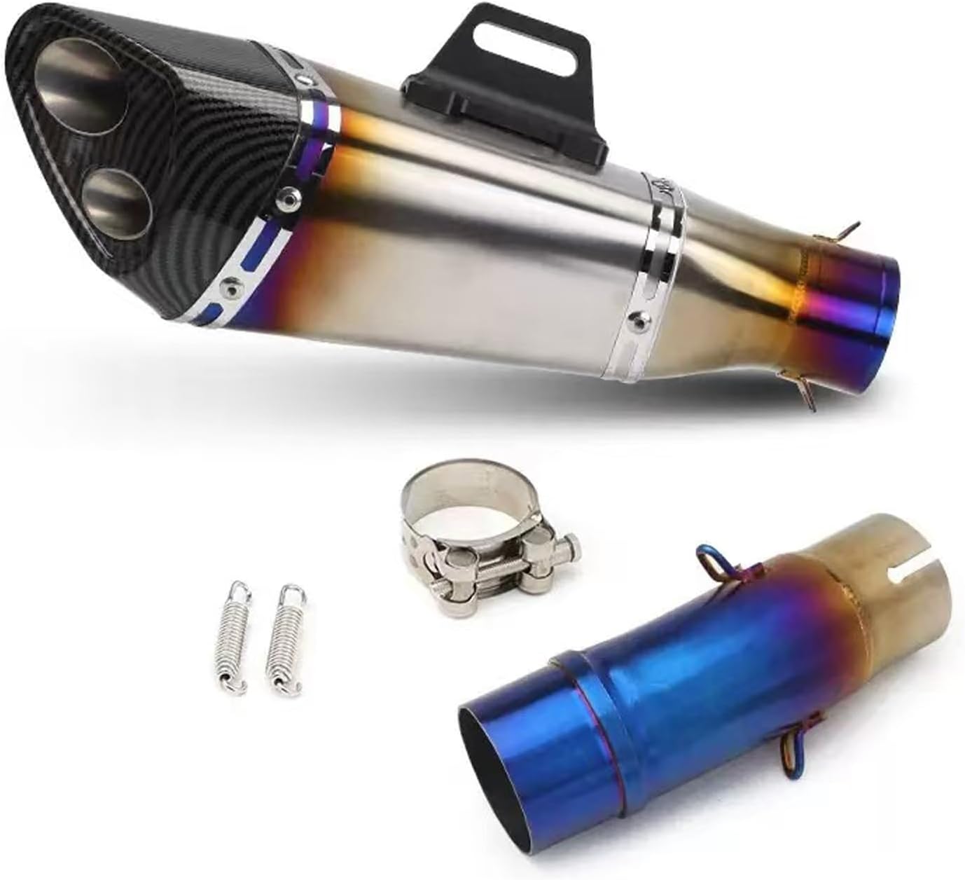 Stainless Steel Exhaust Mid Pipe for 2017-2019 Z400 NINJA400,Bolt-On Installation, Heat Resistant Mid Link Pipe(Package Two)