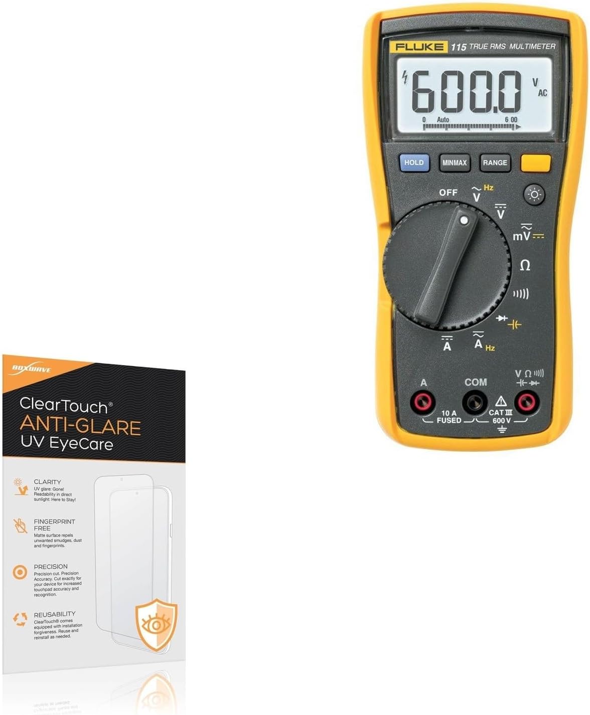 BoxWave Screen Protector Compatible With Fluke 115 - ClearTouch Anti-Glare Anti-UV EyeCare (2-Pack), Filters out Harmful Blue Light Reduce Fatigue