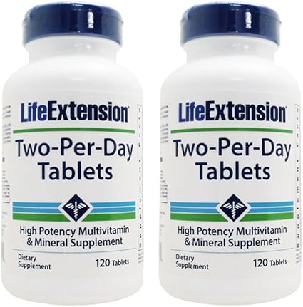 Amazon 2個セット ツーパーデイ タブレット 鉄抜きマルチビタミン ミネラル 1粒 海外直送品 ライフエクステンション Life Extension マルチビタミン ミネラル