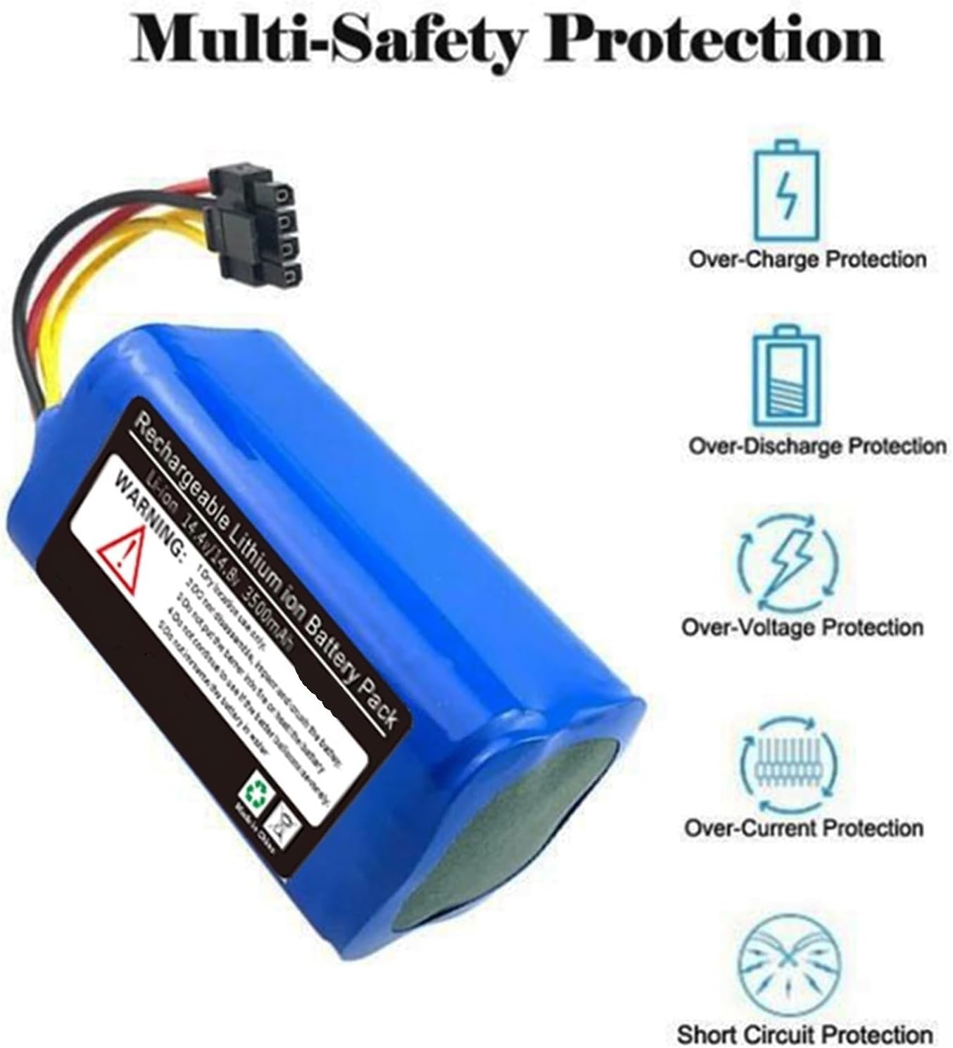 14.4V 3500mAh Robot Vacuum Cleaner Replacement Accessories Li-ion Battery,Compatible For Airrobo P10(3500mAh)