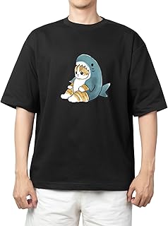 تيشرت أسود للشباب بتصميم كبير الحجم وقطة كيتي كاواي اللطيفة 95