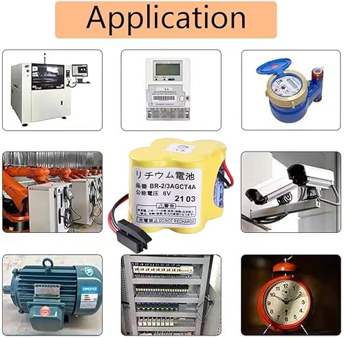 Miniatura 6 de Batería BR-23AGCT4A de 6 V para Fanuc A98L-0031-0025, 4400 mAh (conector negro)