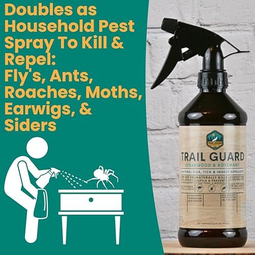 Miniatura 7 de Trail Guard - Aerosol natural extra fuerte para insectos, pulgas y garrapatas para perros, gatos, personas y hogar, repelente de insectos y