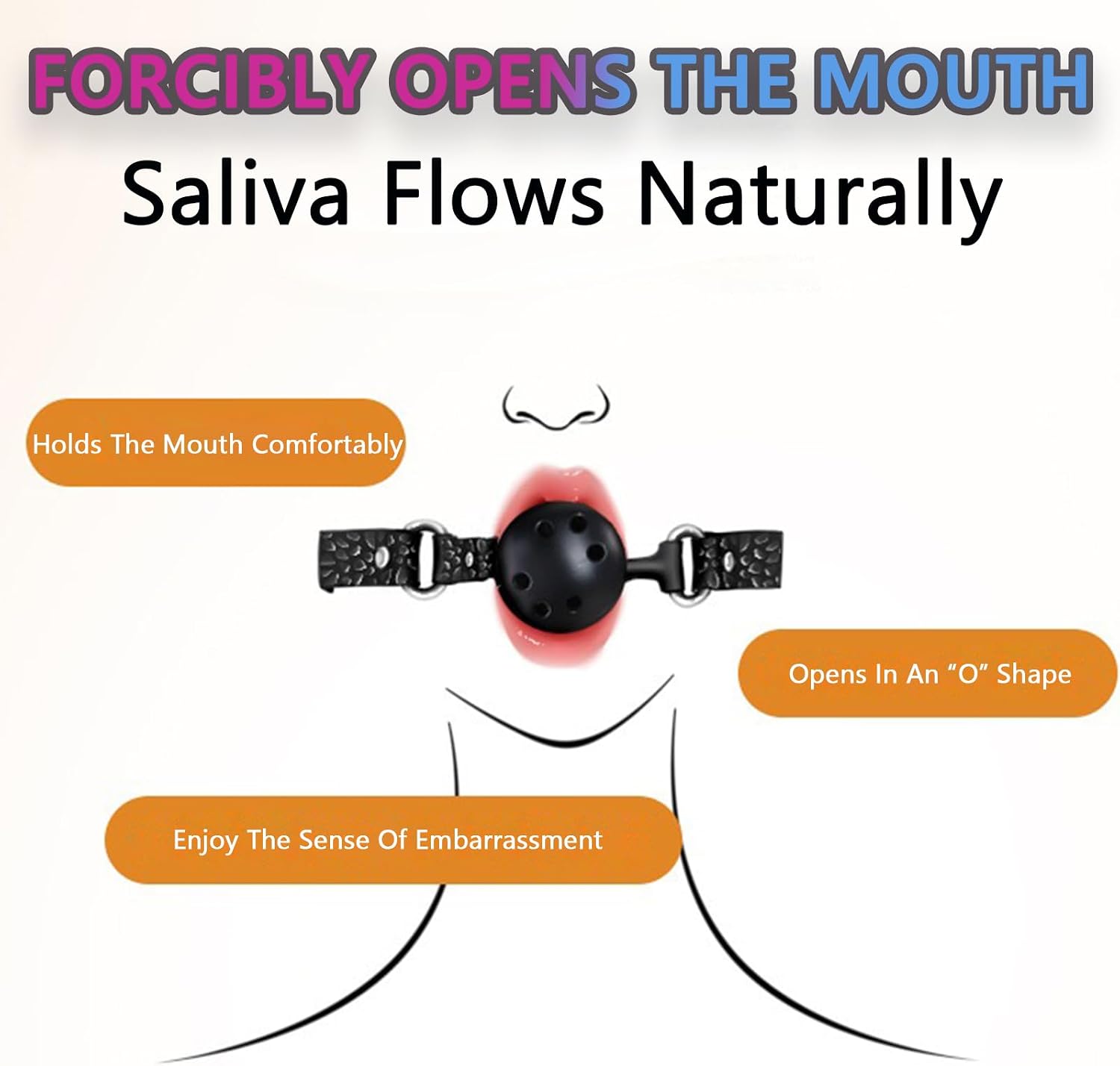 BDSM Nipple Clamps Silicone Ball Gag Set for Couples Adjustable Leather Chain Mouth Gag Breathable SM Bondage Restraints Fetish Slave Games Adult Sex Toys