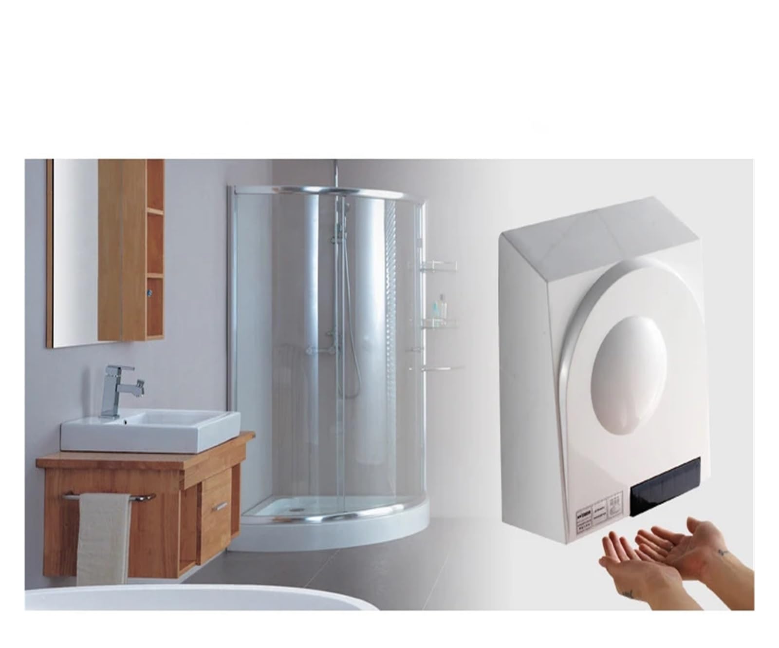 Sensor de secador de manos automático for Hotel, dispositivo de secado de ropa montado en la pared for el hogar, calentador eléctrico de aire caliente for baño, viento,Secado de alta velocidad