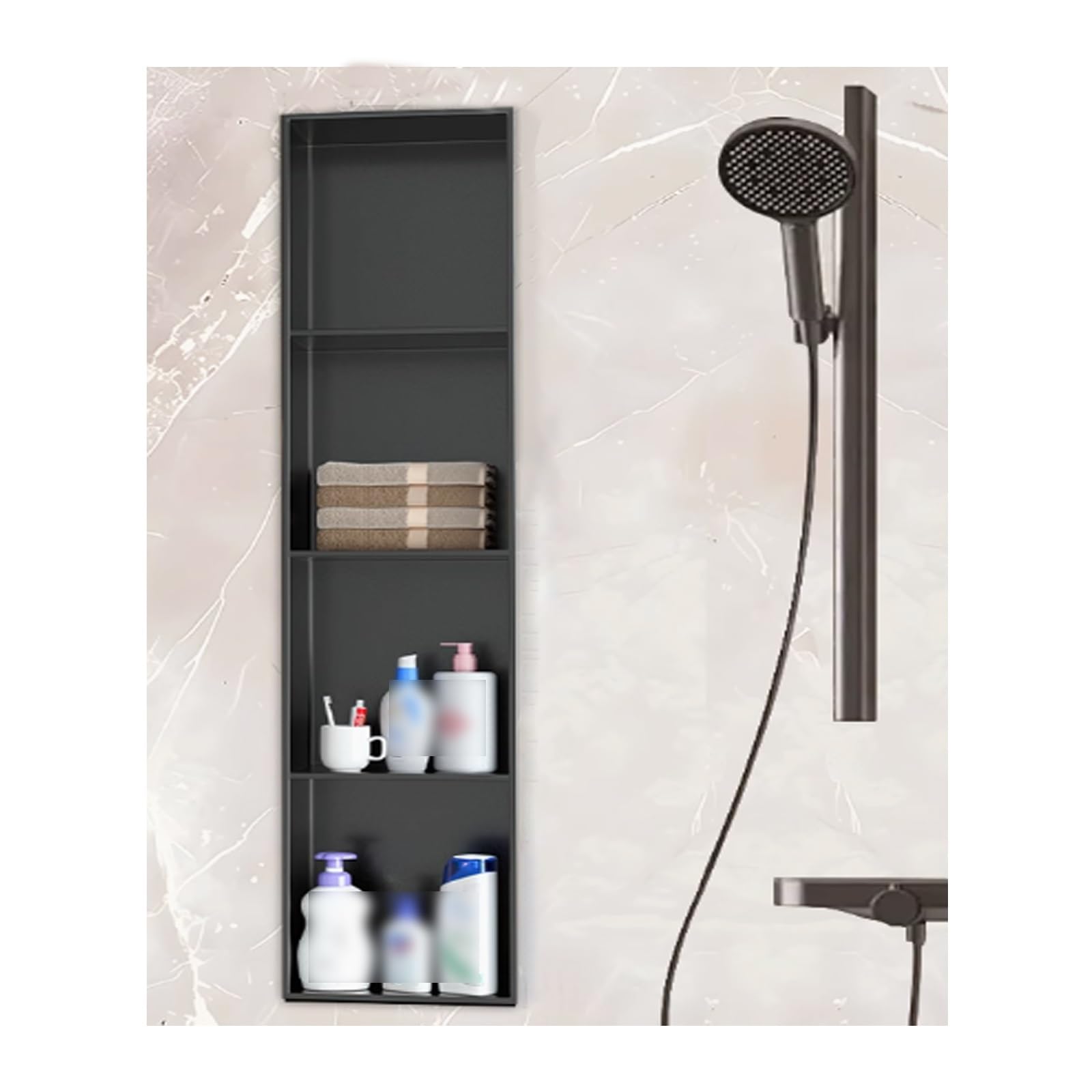 Cabine de douche en acier inoxydable pour salle de bain et cuisine sans carrelage
