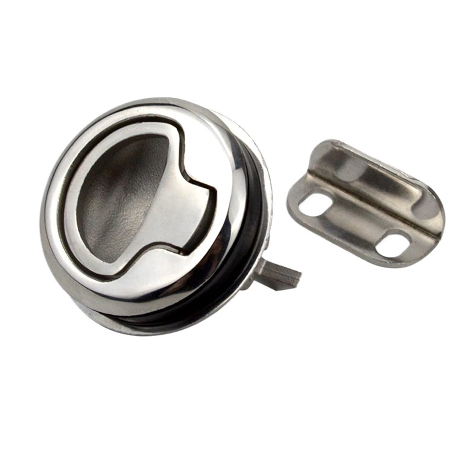 Loquet à tirer affleurant robuste en inox avec poignée encastrable de meuble