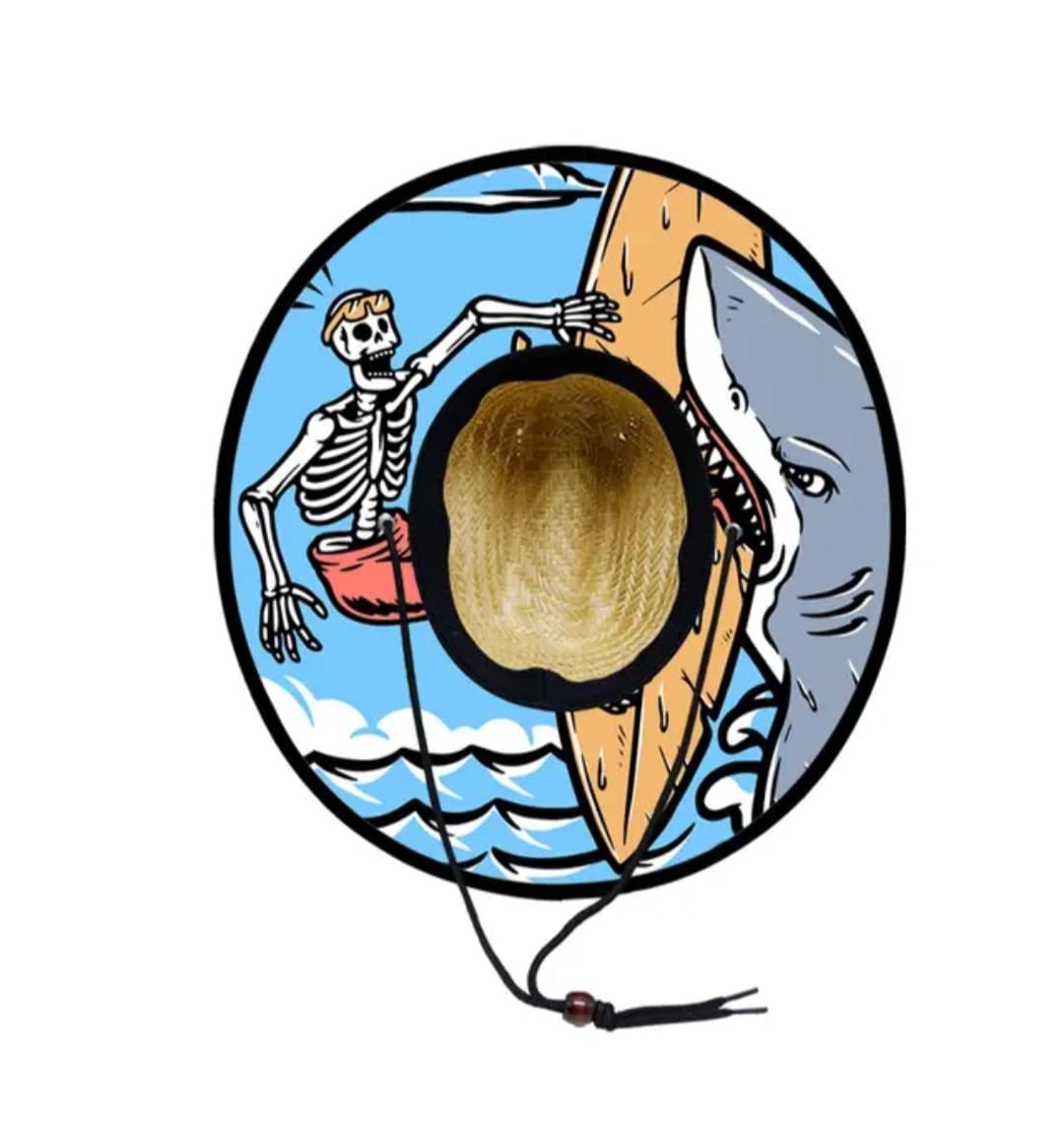 Shark Attack Straw Lifeguard Hat Toddler Baby (as1, Age, 6_Months, 24_Months)