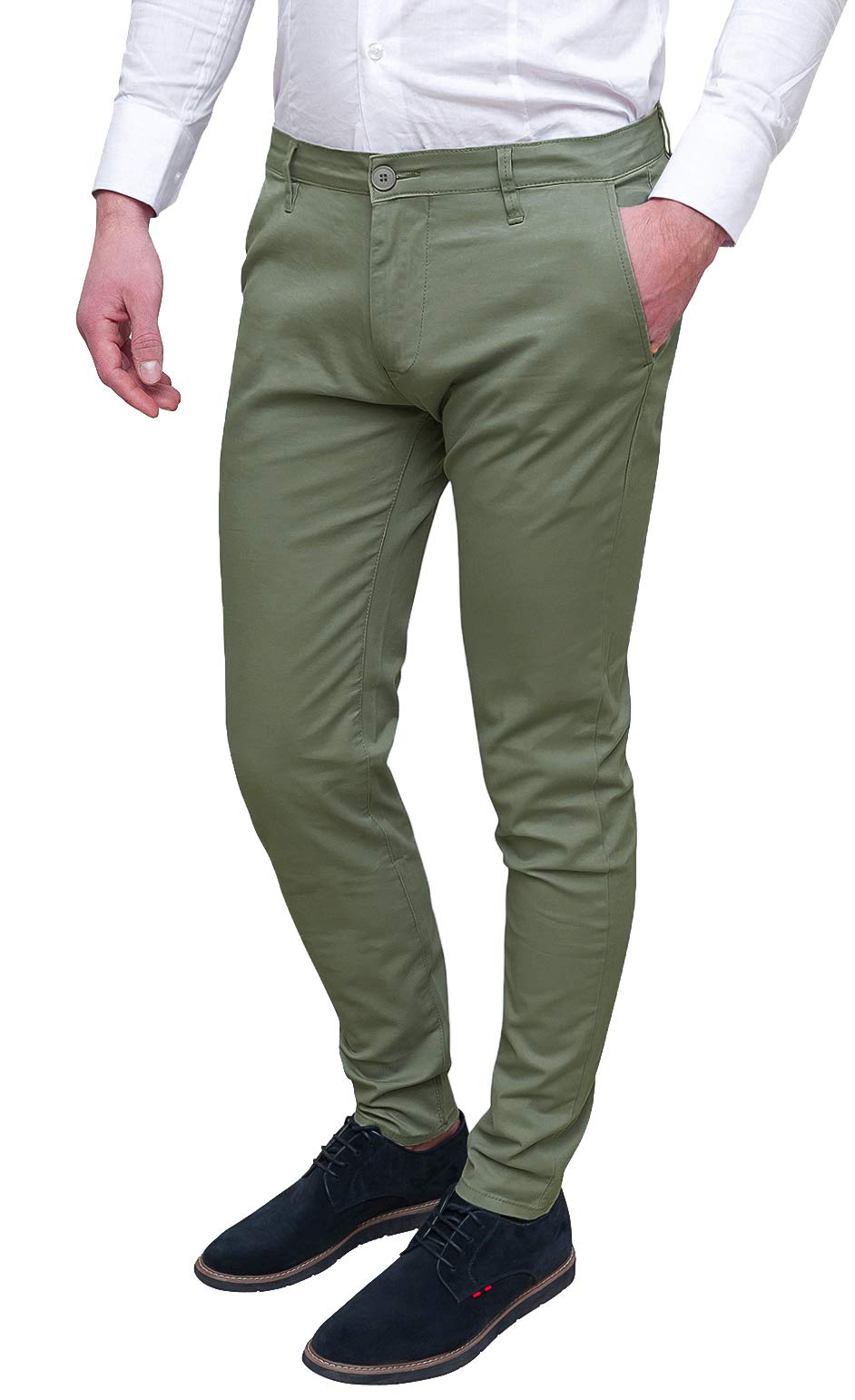 Evoga Pantaloni Uomo Class Slim Fit Primavera Estate Casual in Cotone