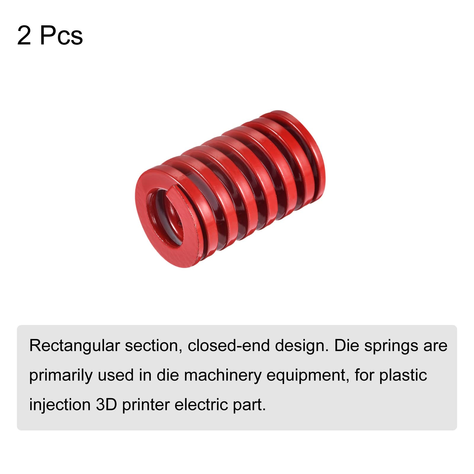 sourcing map Drukarka 3D forma sprężyna 2 szt. TM 20 mm OD 30 mm długie tłoczenie spiralne średnia forma kompresyjna forma sprężyny do drukarki 3D część elektryczna czerwona