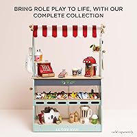 Vista 6 de Le Toy Van - Caja de huevos de granja de mercado de abejas de madera Perfecto para juego de simulación de supermercado, tienda de alimentos