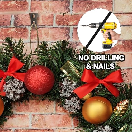 Image of Biaungdo 8 Pcs Copper Brick Wall Clips Heavy Duty Steel for Outdoors | No Drilling Required, Fits 2-1 /4 to 2-3 /8 Inch Bricks, Rust Resistant Steel, Easy Clip-On, For Decor Tools