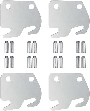 Bed Frame Hooks for Wooden Beds 4pcs Replacement Universal Bed Rail Hook Plates Parts Headboard and Footboard Heavy Duty Catch Hook for Bed Accessories