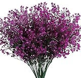  Ancokig Flores Arbustos Artificiales Plantas Flores Exteriores Resistentes a Rayos UV Arbustos Artificiales Decorativos para Decoración de Arreglo Floral, Centro de Mesa (Fucsia)