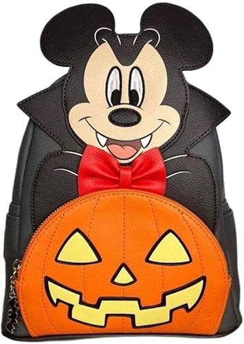 Loungefly Vampire Mickey con calabaza que brilla en la oscuridad Mini mochila exclusiva, Multi, Mini mochila