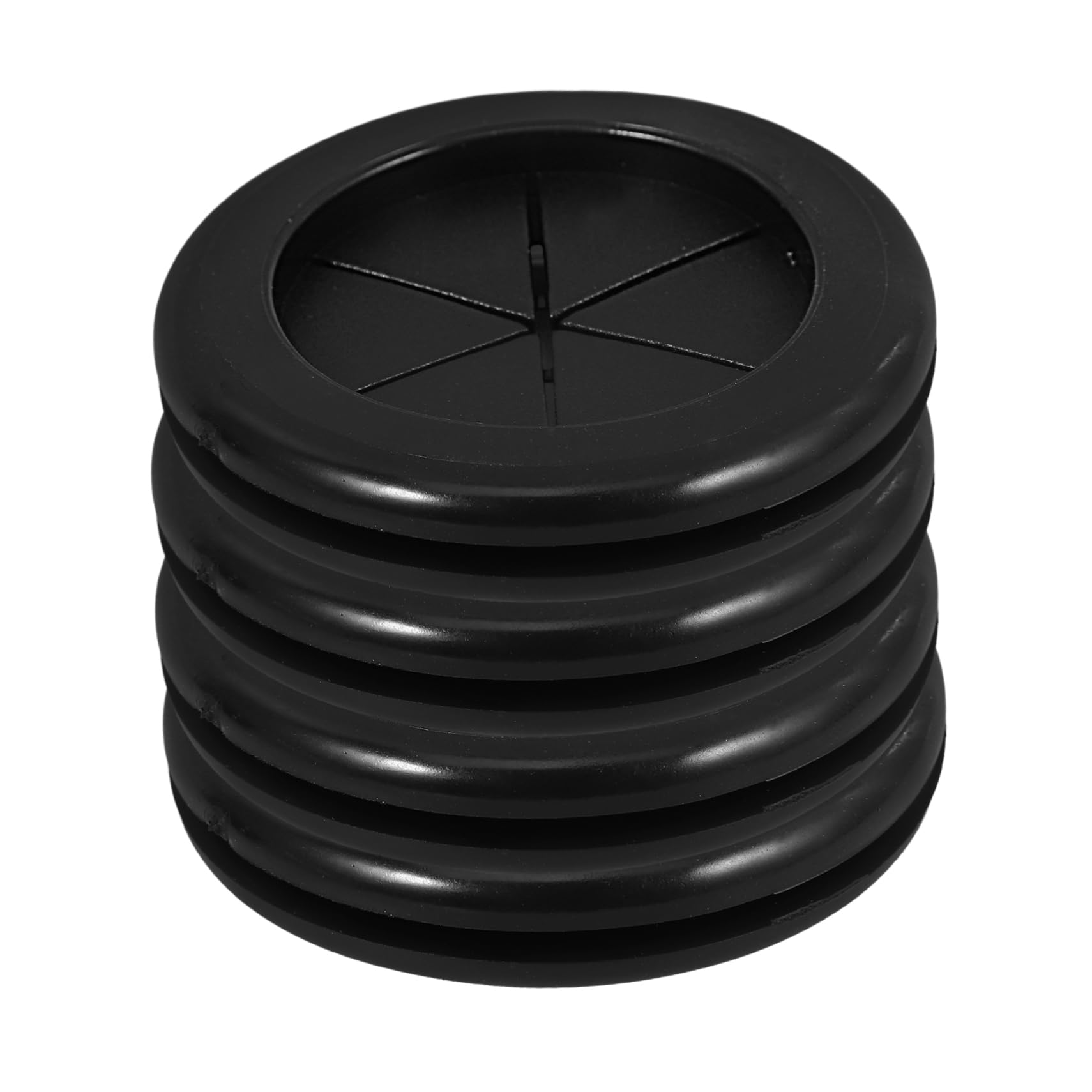 CATIEBYE 4pcs Black Rubber Grommets for Cable Management and Fire Resistant Desk Hole Covers Flexible Cord Protector for Use Inner Opening