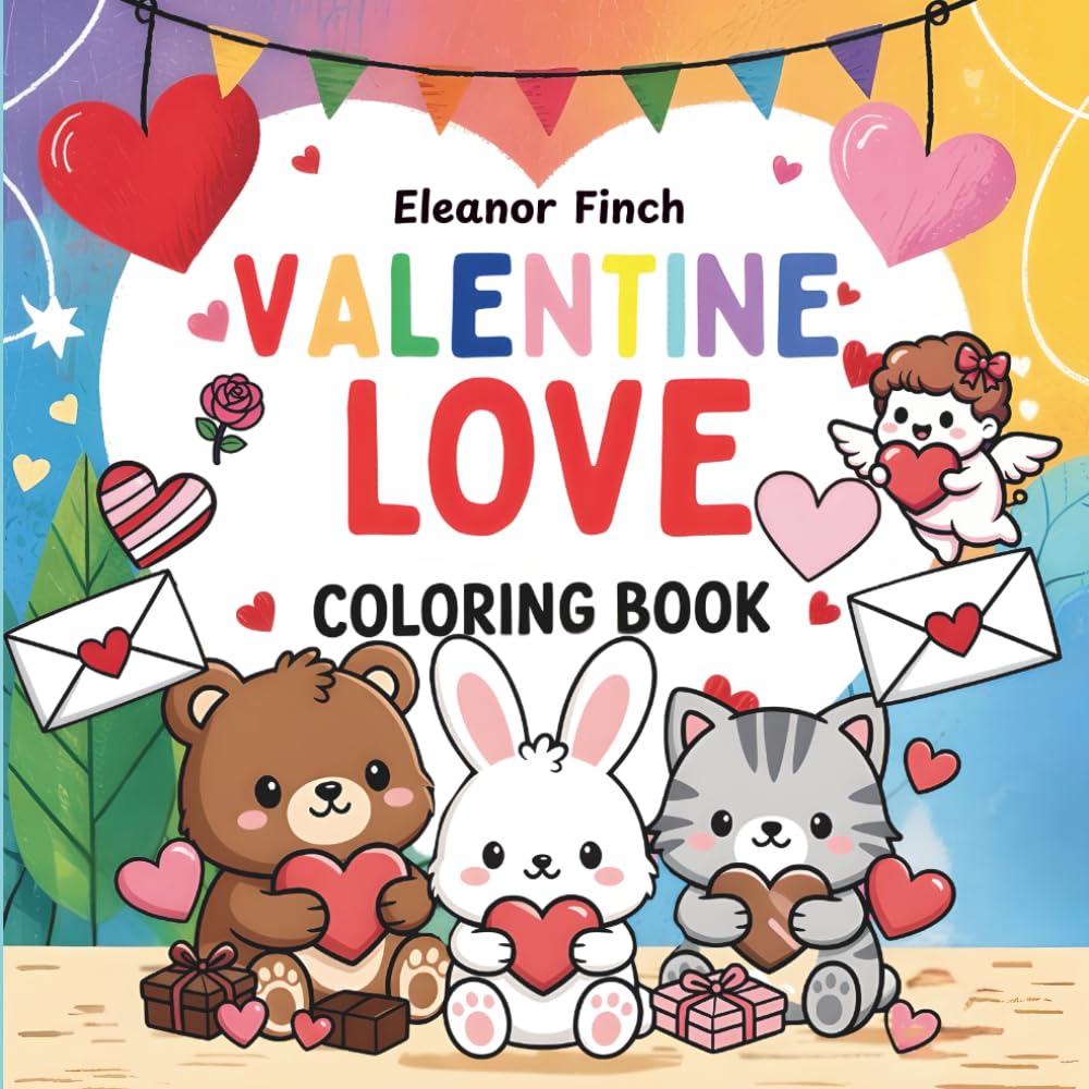 Valentine Love Coloring Book: Bold & Easy Cute Valentine Designs for All Ages