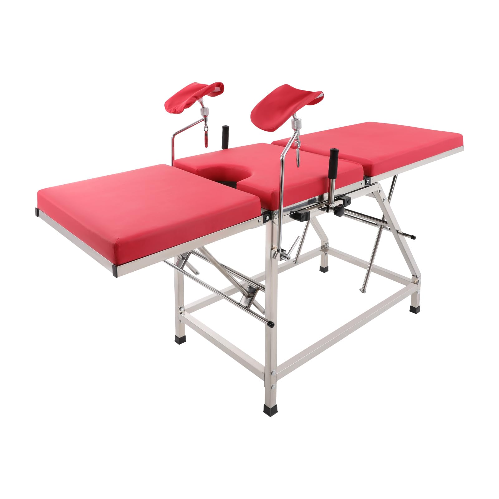 Sedia ginecologica, sedia da esame GYN, schienale e gamba, design regolabile, max 200 kg, per cliniche, ospedali (rosso)